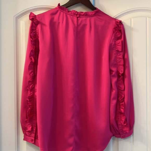 JCrew Silk Hot Pink Ruffle Top - Picture 5 of 5